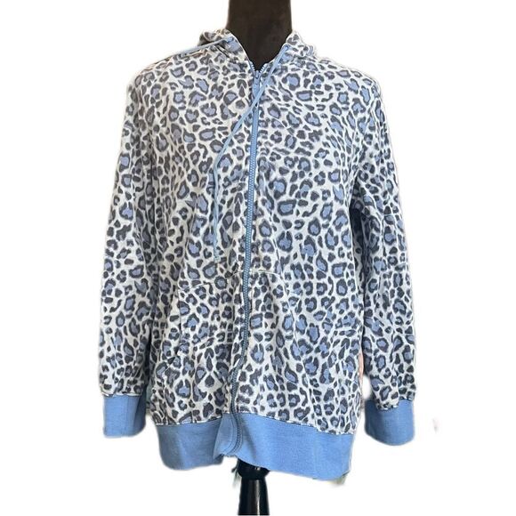 All American comfort women’s size small full zip leopard print hoodie - Picture 4 of 6